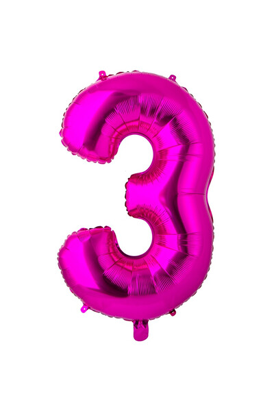 Шар цифра 3 Fuchsia 66 см (26