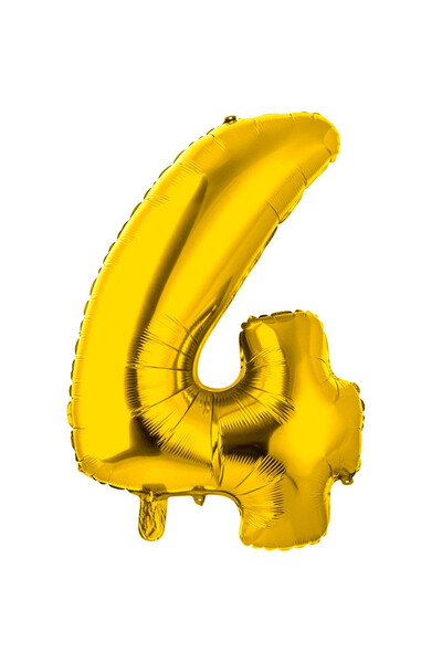 Шар цифра 4 золото 66 см (26