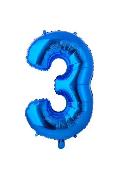 Шар цифра 3 Blue 66см (26