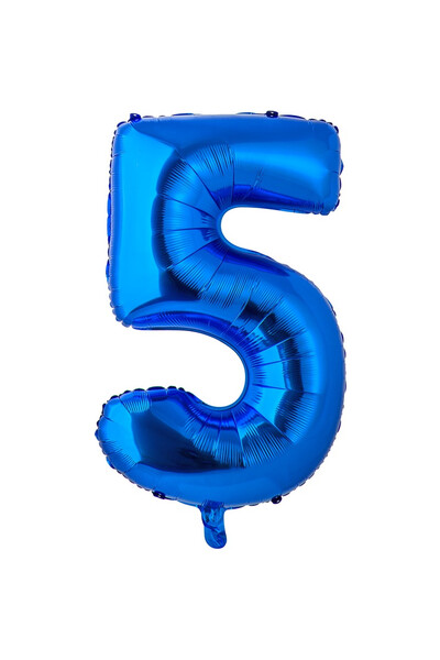 Шар цифра 5 Blue 66 см (26
