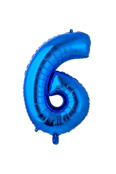 Шар цифра 6 Blue 66 см (26