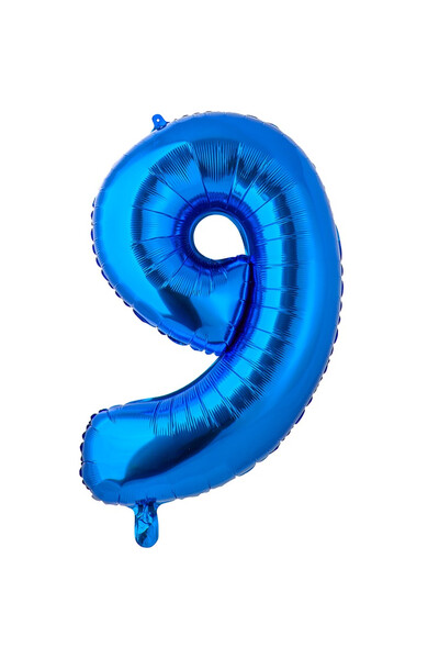 Шар цифра 9 Blue 66 см (26