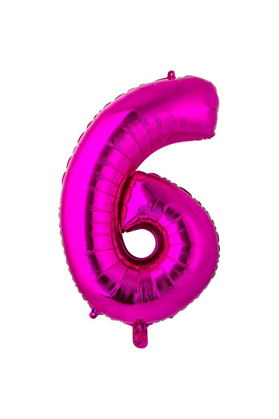 Шар цифра 6 Fuchsia 66 см (26