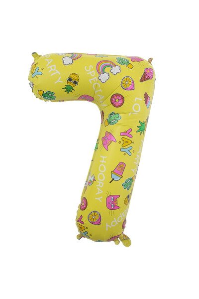 Шар цифра 7 Fashion желтая 82 см (32
