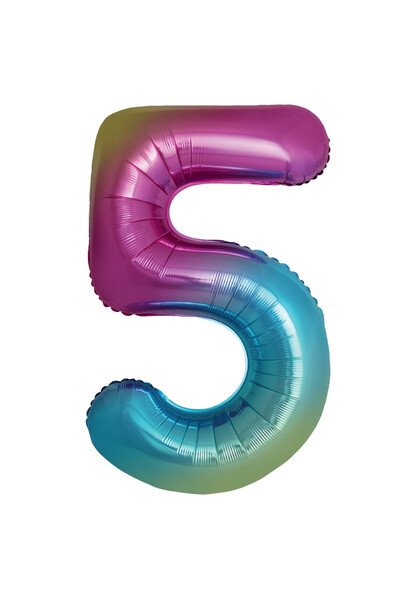 Шар цифра 5 SLIM Градиент 102 см (40