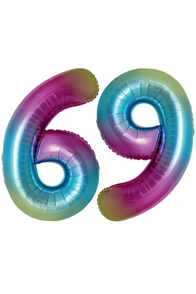 Шар цифра 6/9 SLIM Градиент 102 см (40