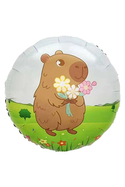 Шар Капибара с цветами 46 см (18